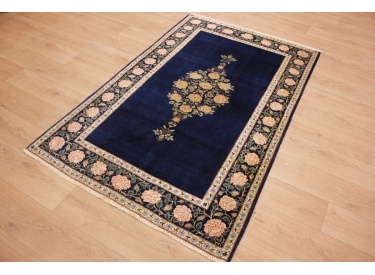 Persian carpet Ghom virgin wool 210x134 cm Dark blue