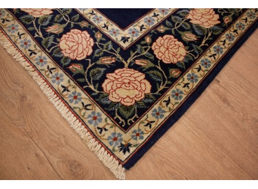 Perser Teppich Ghom Orientteppich 210x134 cm Dunkelblau