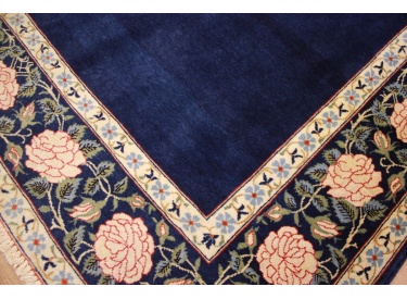 Persian carpet Ghom virgin wool 210x134 cm Dark blue