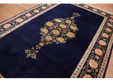 Persian carpet Ghom virgin wool 210x134 cm Dark blue