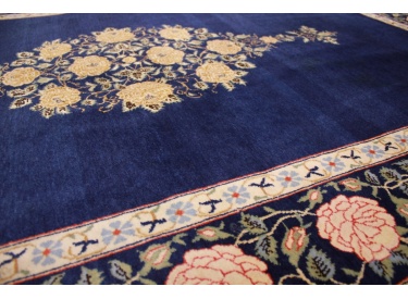 Persian carpet Ghom virgin wool 210x134 cm Dark blue