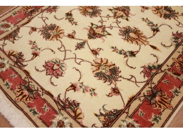 Tabriz Persian carpet  with Silk 78x60 cm Beige