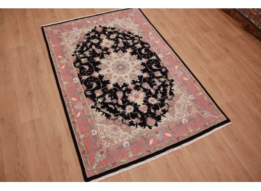 Persian carpet Tabriz with Silk 232x154 cm Dark blue