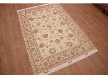 Persian carpet Tabriz with silk 244x165 cm Beige