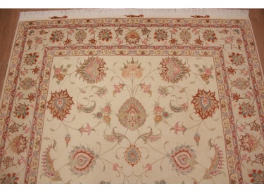 Persian carpet Tabriz with silk 244x165 cm Beige