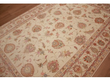 Persian carpet Tabriz with silk 244x165 cm Beige