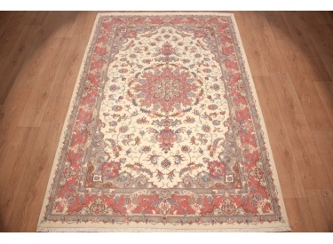 Persian carpet Tabriz with Silk 244x164 cm Beige