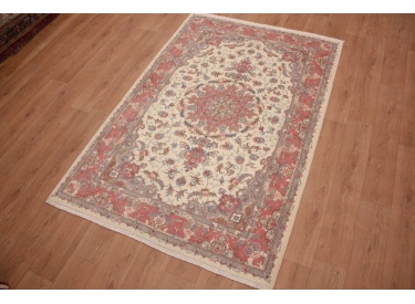 Persian carpet Tabriz with Silk 244x164 cm Beige