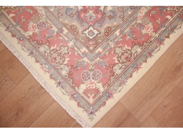 Persian carpet Tabriz with Silk 244x164 cm Beige