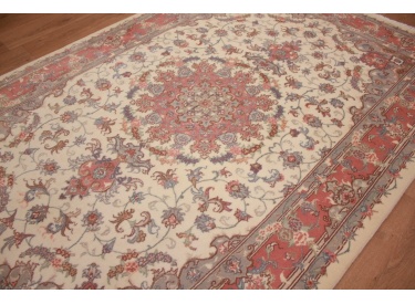 Persian carpet Tabriz with Silk 244x164 cm Beige