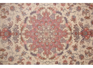 Persian carpet Tabriz with Silk 244x164 cm Beige