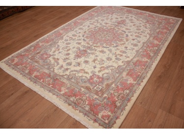 Persian carpet Tabriz with Silk 244x164 cm Beige