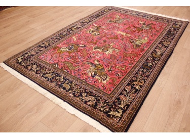 Fine Persian carpet  Ghom Wool 212x138 cm Red
