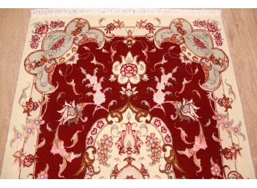 Persian carpet Tabriz with Silk 97x57 cm Red