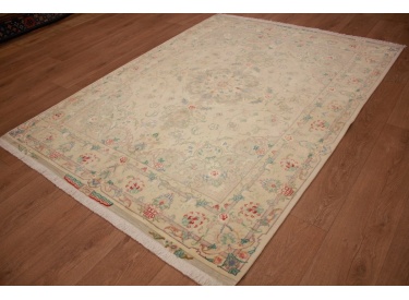 Persian carpet Tabriz with Silk205x157 cm Beige