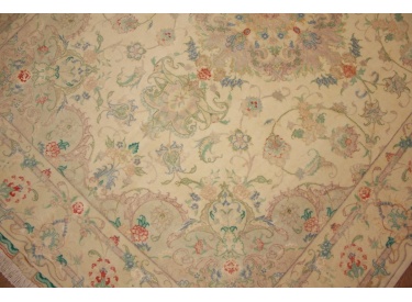 Persian carpet Tabriz with Silk205x157 cm Beige