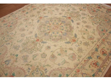 Persian carpet Tabriz with Silk205x157 cm Beige