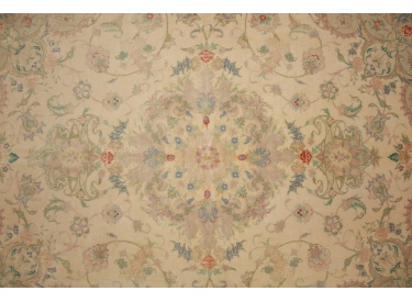 Persian carpet Tabriz with Silk205x157 cm Beige