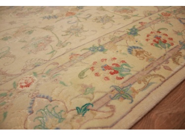 Persian carpet Tabriz with Silk205x157 cm Beige