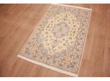 Perserteppich Täbriz  mit Seide 152x101 cm Beige