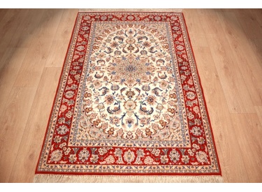 Persian carpet Isfahan with silk 164x109 cm Beige