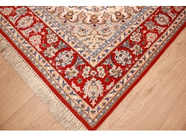 Persian carpet Isfahan with silk 164x109 cm Beige