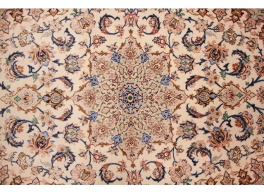 Persian carpet Isfahan with silk 164x109 cm Beige