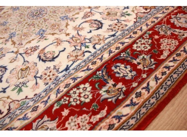 Perser Teppich Isfahan mit Seide 164x109 cm Beige