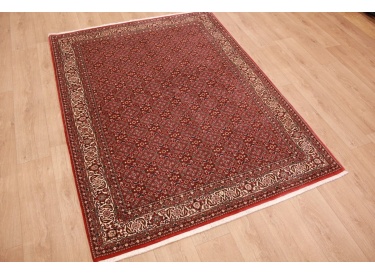 Persian carpet Bidjar with Silk 206x155 cm Red