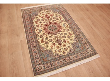 Perserteppich Tabriz Orientteppich mit Seide Beige 156x101 cm