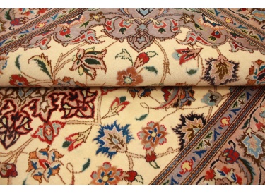 Perserteppich Tabriz Orientteppich mit Seide Beige 156x101 cm