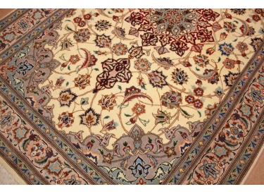 Perserteppich Tabriz Orientteppich mit Seide Beige 156x101 cm