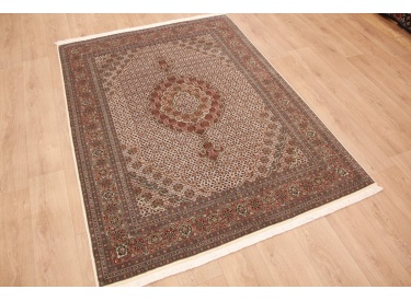 Persian carpet Tabriz mahi with Silk 210x154 cm Beige