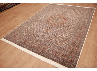 Persian carpet Tabriz mahi with Silk 210x154 cm Beige