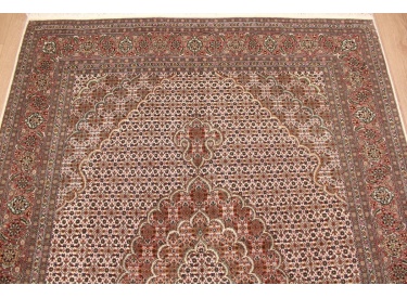 Perser Teppich Täbriz Mahi mit Seide 210x154 cm Beige