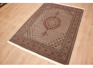 Persian carpet Tabriz mahi with Silk 210x154 cm Beige