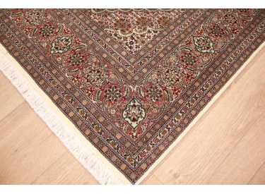 Persian carpet Tabriz mahi with Silk 210x154 cm Beige