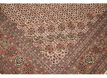 Perser Teppich Täbriz Mahi mit Seide 210x154 cm Beige