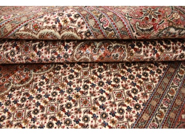 Persian carpet Tabriz mahi with Silk 210x154 cm Beige