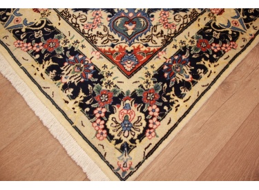 Persian carpet Yazd virgin wool 201x118 cm Beige