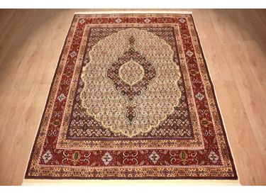 Persian carpet Moud with silk 194xx142 cm Beige