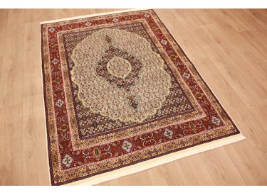 Persian carpet Moud with silk 194xx142 cm Beige