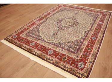 Persian carpet Moud with silk 194xx142 cm Beige