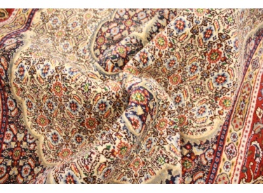 Persian carpet Moud with silk 194xx142 cm Beige