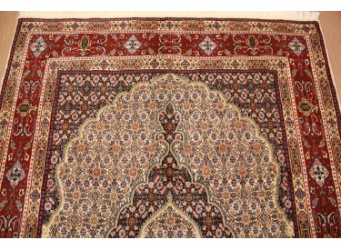 Persian carpet Moud with silk 194xx142 cm Beige