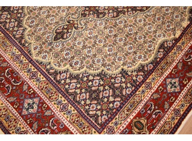 Persian carpet Moud with silk 194xx142 cm Beige