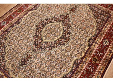 Persian carpet Moud with silk 194xx142 cm Beige