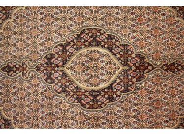 Persian carpet Moud with silk 194xx142 cm Beige