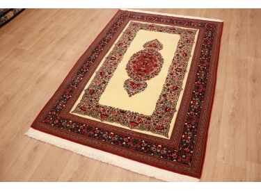 Persian carpet Ghom virgin wool 202x140 cm Beige