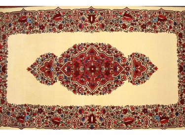 Persian carpet Ghom virgin wool 202x140 cm Beige